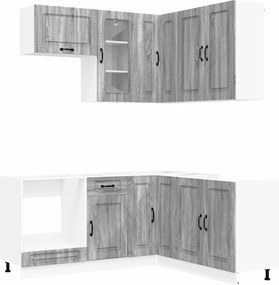 vidaXL Μονάδα κουζίνας KALMAR 8 pcs Γκρι Sonoma Επεξεργασμένο Ξύλο