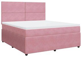 ΚΡΕΒΑΤΙ BOXSPRING ΜΕ ΣΤΡΩΜΑ ΡΟΖ 180X200 ΕΚ. ΒΕΛΟΥΔΙΝΟ 3292405