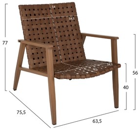 ΠΟΛΥΘΡΟΝΑ ΜΕΤΑΛΛΟ ΣΑΝ ΞΥΛΟ &amp; RATTAN ΔΕΡΜΑ-LOOK 62x73x76Yεκ.HM5868.01 - HM5868.01