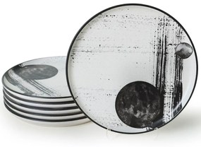 Σερβίτσιο Πιάτα Φαγητού (Σετ 6Τμχ) 275KRM2477 White-Charcoal Hermia 6 τμχ Ceramic