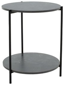 Βοηθητικό Τραπέζι Rhythm MDF Γκρι Μαρμάρου-Μαύρο Φ48x60cm 072-000064 Pakoworld-072-000064-Μαύρο 072-000064