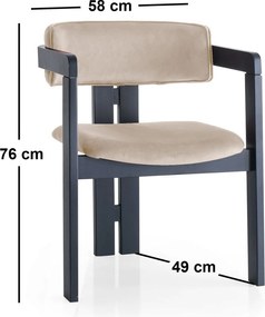 Καρέκλα Μαύρο / Μπεζ CO 58x49x76