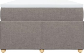 vidaXL Κρεβάτι Boxspring με Στρώμα Taupe 120x190 εκ. Υφασμάτινο