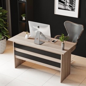Γραφείο ArteLibre EASTCOTE Οξιά/Μαύρο Μοριοσανίδα 140x60x73.8cm-15350129