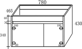 Martin Dione 80 White Plywood - Βαση Επιπλου με Νιπτήρα