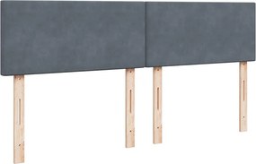 vidaXL Κρεβάτι Boxspring με Στρώμα Σκούρο Γκρι 200x200 εκ. Βελούδινο