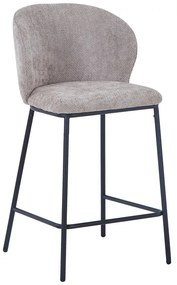 Σκαμπό μπαρ Karg pakoworld μπεζ ύφασμα-πόδι μαύρο μέταλλο 49x46x93εκ