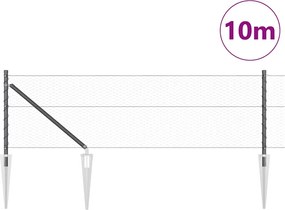 vidaXL Στύλος Περιφράξεων Γκρι 10 x 0,6 μ (25 χλστ. πλέγμα)
