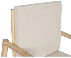 Κάθισμα Home ESPRIT Λευκό Μπεζ Φυσικό βαμβάκι 61 x 50 x 90 cm