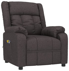 vidaXL Πολυθρόνα Μασάζ με Ανύψωση Σκούρο Καφέ Υφασμάτινη