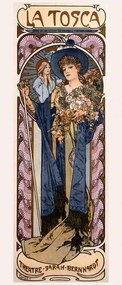 Mucha, Alphonse Marie - Αναπαραγωγή Poster for 'Tosca' with Sarah Bernhardt, (21.4 x 50 cm)
