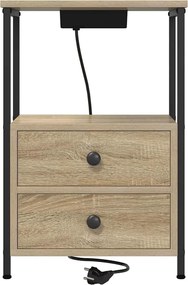 vidaXL Κομοδίνο Δρύς Sonoma 40 x 31 x 60 εκ. Επεξεργασμένο ξύλο
