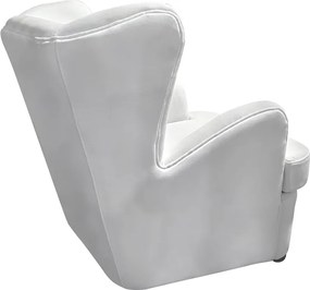 Πολυθρόνα Regalo pakoworld βελούδο σε λευκή απόχρωση 75x88x85εκ