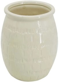 Διακοσμητικό Βάζο Silk 61023 18x18x23cm Beige Artekko Κεραμικό