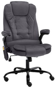 vidaXL Πολυθρόνα Γραφείου Μασάζ Σκούρο Γκρι Βελούδινη