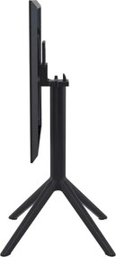 Τραπέζι Πτυσσόμενο Sky 60Χ60X74Εκ. Black Πολυπροπυλενίου