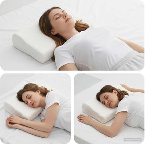 vidaXL Μαξιλάρι Ύπνου 50 x 30 x 10,5 εκ Μεσαίο Αφρός Μνήμης Λευκό