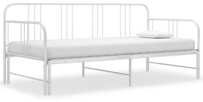324753 vidaXL Πλαίσιο για Καναπέ - Κρεβάτι Λευκό 90 x 200 εκ. Μεταλλικό Λευκό, 1 Τεμάχιο