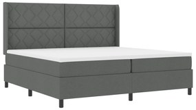 vidaXL Κρεβάτι box spring με στρώμα  Σκοτεινό Γκρι 200x200 εκ. Υφασμα