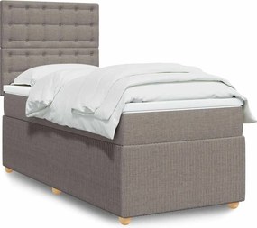vidaXL Κρεβάτι Boxspring με Στρώμα Taupe 80x200 εκ. Υφασμάτινο