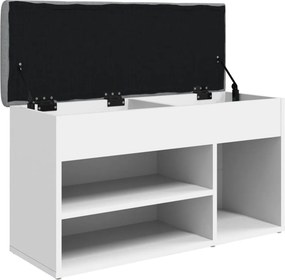 vidaXL Πάγκος Παπουτσιών Λευκό 82 x 32 x 45,5 εκ. από Τεχνητό Ξύλο