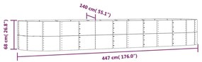vidaXL Ζαρντινιέρα Ανθρακί 447x140x68εκ Ατσάλι με Ηλεκτρ. Βαφή Πούδρας