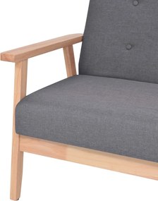 vidaXL Σετ Σαλονιού 2 τεμ. Σκούρο Γκρι Υφασμάτινο