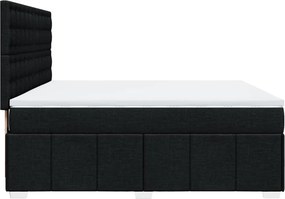 vidaXL Κρεβάτι Boxspring με Στρώμα Μαύρο 180x200 εκ. Υφασμάτινο