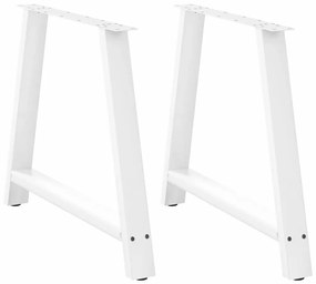 VidaXL Πόδια Τραπεζαρίας σε Σχήμα Α 2 τεμ. Λευκά 100x(72-73) εκ. Ατσάλι