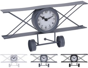 Ρολόι Επιτραπέζιο Αεροπλάνο Μέταλλο 30x8x15cm Σε 3 Χρώματα - Μέταλλο - 06350702