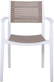 AKRON Πολυθρόνα PP-UV Άσπρο - Sand Beige   1τμχ
