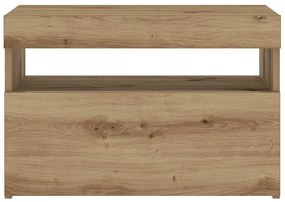 Κομοδίνο με φώτα LED Αρτισιανή Δρυς 60x35x40 εκ. από Επεξ. Ξύλο - Καφέ