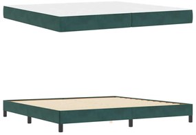 vidaXL Κρεβάτι box spring με στρώμα Σκούρο Πράσινο 200 x 200 cm