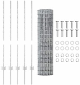 vidaXL Τεντώτο με στήριγμα Ασημί 1 x 10 m Ατσάλι