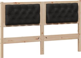 vidaXL Κεφαλάρι Άλλο Καφέ και μαύρο 150 cm Μασίφ ξύλο πεύκου