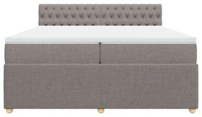 vidaXL Κρεβάτι Boxspring με Στρώμα Taupe 200x200 εκ. Υφασμάτινο