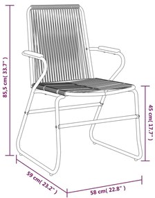 Καρέκλες Κήπου 4 τεμ. Μαύρες 58 x 59 x 85,5 εκ. Ρατάν PVC - Μαύρο