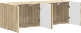vidaXL Ντουλάπι Τηλεόρασης Τοίχου 2 pcs Δρύς Sonoma Επεξεργασμένο Ξύλο