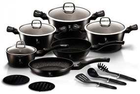Σετ Μαγειρικής Berlinger Haus 15 τμχ Matt Black Silver Collection BH-6155