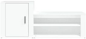 Παπουτσοθήκη Λευκή 130 x 35 x 54 εκ. από Επεξεργασμένο Ξύλο - Λευκό