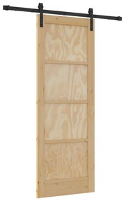 vidaXL Συρόμενη Πόρτα με Σετ Εξαρτημάτων 73.5x198.5 εκ. Μασίφ Ξύλο Πεύκου