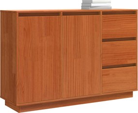 vidaXL Πλαϊνό γραφείο Καφέ δρυς 111 x 34 x 75 εκ. Στερεά ξυλεία πεύκου