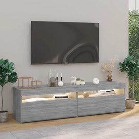 vidaXL Έπιπλο Τηλεόρασης με LED 2 τεμ. Γκρι Sonoma 75 x 35 x 40 εκ.