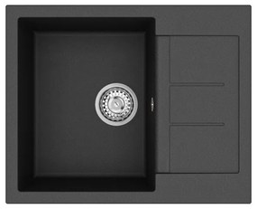 Helika Tesa SQT 102 Ένθετος Γρανιτένιος Νεροχύτης Μ62xΠ50cm Μαύρος