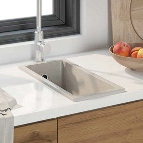 vidaXL Σιντρινο κουζίνας Μπεζ 21 x 44 x 14 εκ. Γρανίτης