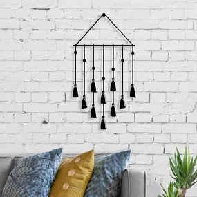 Διακοσμητικό τοίχου Tassel Megapap μεταλλικό χρώμα μαύρο 32,6x2x60εκ.-GP037-0123
