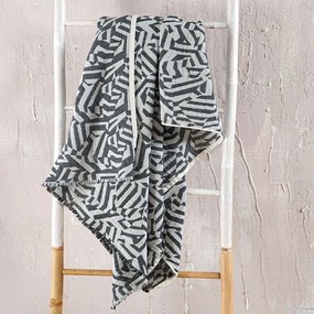 Πετσέτα Θαλάσσης - Παρεό Azzuro Grey Ρυθμός Beach 100x200cm 100% Cotton