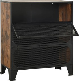 vidaXL Ντουλάπι Αποθήκευσης Ρουστίκ Καφέ 72x36x82 εκ. Μέταλλο / MDF