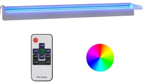 vidaXL Σιντριβάνι Καταρράκτης Πισίνας με RGB LED 90 εκ Ανοξειδ. Ατσάλι