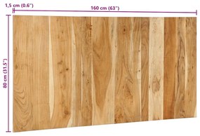 κεφαλάρι 160 cm από μασίφ ξύλο ακακίας - Καφέ
